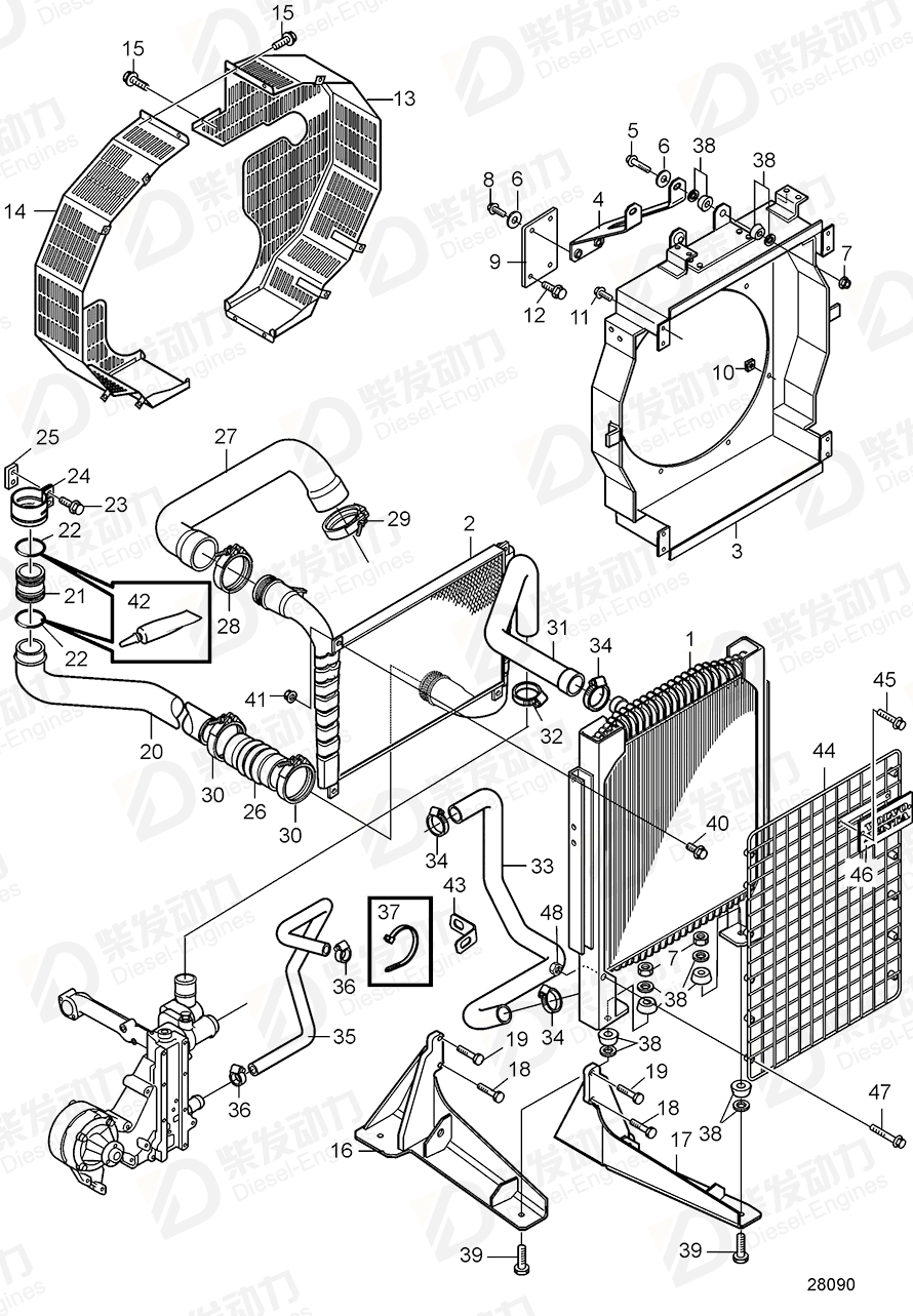 VOLVO Charge air pipe 21187056 Drawing